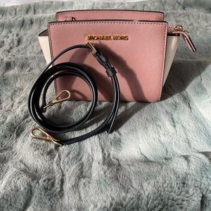 Michael kors mini block color staffino leather messenger bag